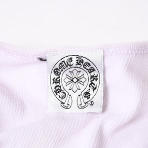 CHROME HEARTS クロムハーツ クロスモチーフ スクロールラベルロゴ タンクトップ コットン ホワイト ブラック サイズM 美品 中古 4a006689
