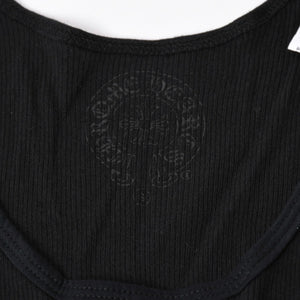 新品同様 CHROME HEARTS クロムハーツ サークルCHプラス タンクトップ コットン ブラック ホワイト サイズS 中古 4a006679