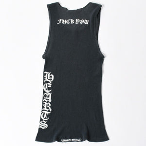 CHROME HEARTS クロムハーツ オールドイングリッシュ サイドロゴ タンクトップ コットン ブラック ホワイト サイズM 良品 中古 4a006691