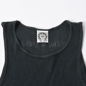 CHROME HEARTS クロムハーツ オールドイングリッシュ サイドロゴ タンクトップ コットン ブラック ホワイト サイズM 良品 中古 4a006691