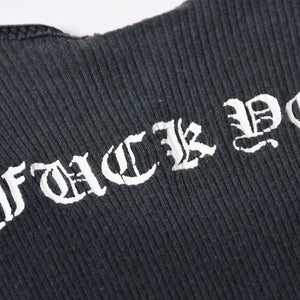 CHROME HEARTS クロムハーツ オールドイングリッシュ サイドロゴ タンクトップ コットン ブラック ホワイト サイズM 良品 中古 4a006691