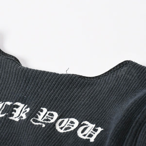 CHROME HEARTS クロムハーツ オールドイングリッシュ サイドロゴ タンクトップ コットン ブラック ホワイト サイズM 良品 中古 4a006691