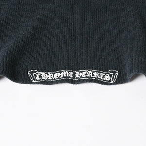 CHROME HEARTS クロムハーツ オールドイングリッシュ サイドロゴ タンクトップ コットン ブラック ホワイト サイズM 良品 中古 4a006691