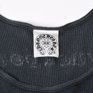 CHROME HEARTS クロムハーツ オールドイングリッシュ サイドロゴ タンクトップ コットン ブラック ホワイト サイズM 良品 中古 4a006691