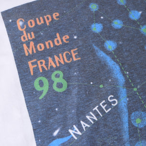 NANTES ナント Tシャツ 90S フランスワールドカップTシャツ 半袖Tシャツ ヴィンテージ ホワイト ネイビー 美品 中古 4a006525