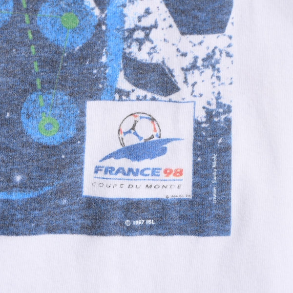 NANTES ナント Tシャツ 90S フランスワールドカップTシャツ 半袖Tシャツ ヴィンテージ ホワイト ネイビー 美品 中古 4a006525