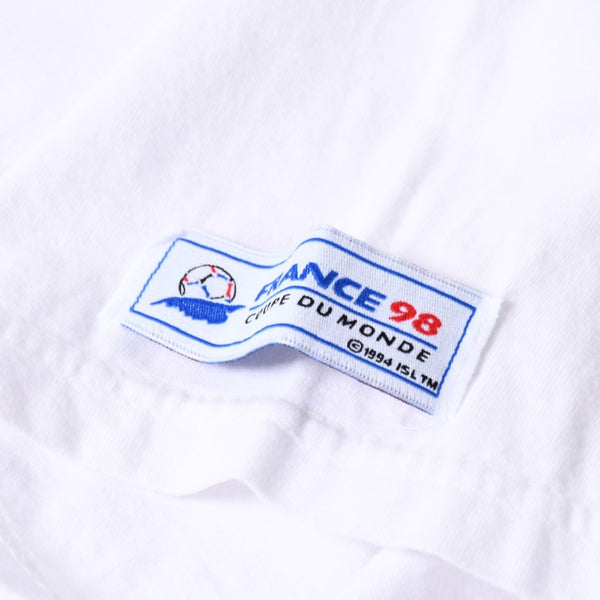 NANTES ナント Tシャツ 90S フランスワールドカップTシャツ 半袖Tシャツ ヴィンテージ ホワイト ネイビー 美品 中古 4a006525