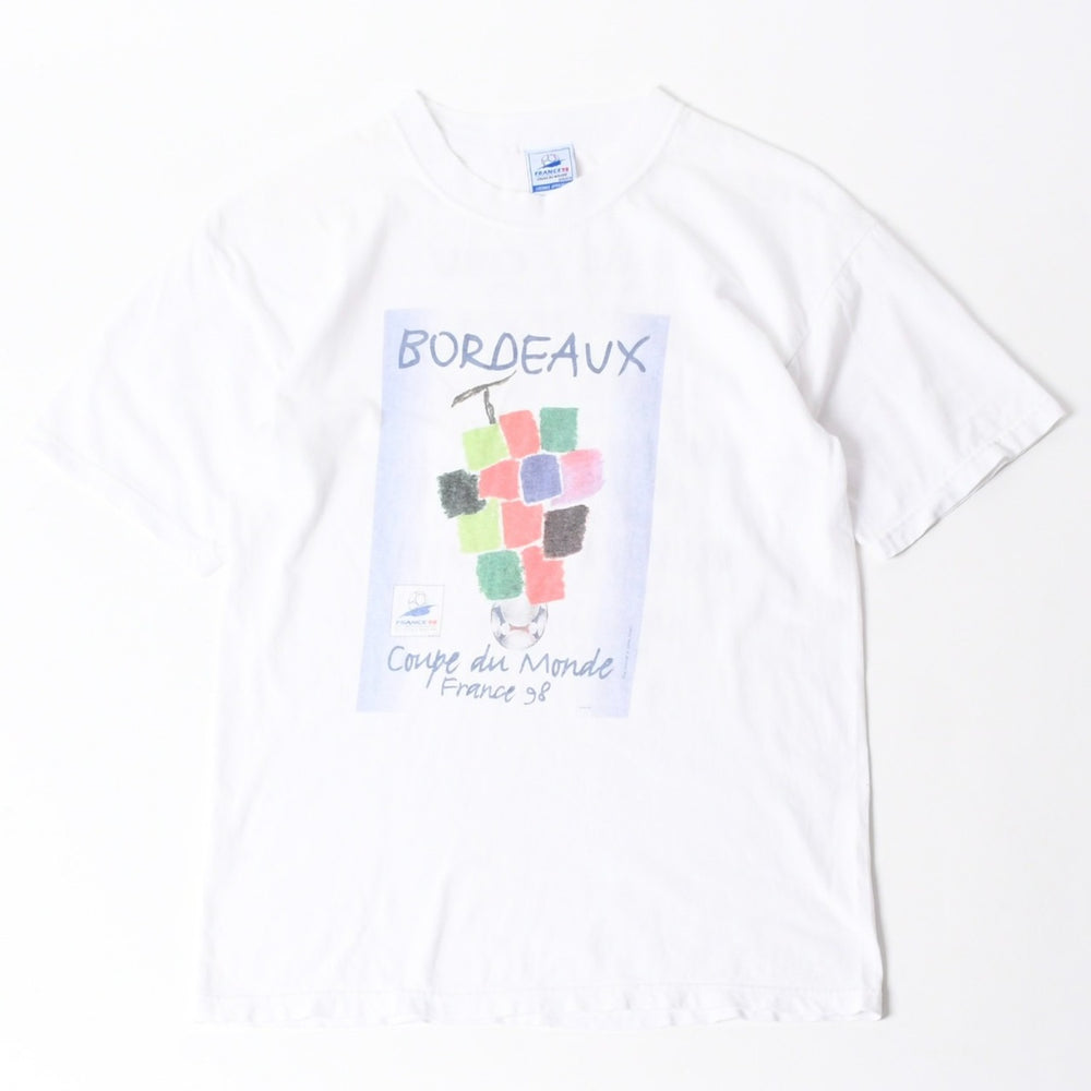 FRANCE 98 公式アートグラフィックTシャツ 1998年 ワールドカップ フランス大会 W杯 ホワイト サイズ不明 サッカー ボルドー ポスターアート 美品 中古 4a006524