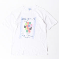 FRANCE 98 公式アートグラフィックTシャツ 1998年 ワールドカップ フランス大会 W杯 ホワイト サイズ不明 サッカー ボルドー ポスターアート 美品 中古 4a006524