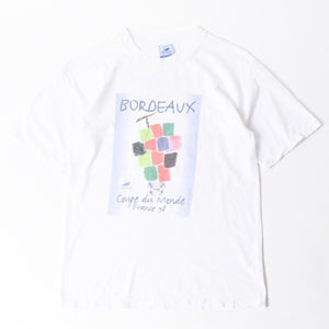 FRANCE 98 公式アートグラフィックTシャツ 1998年 ワールドカップ フランス大会 W杯 ホワイト サイズ不明 サッカー ボルドー ポスターアート 美品 中古 4a006524