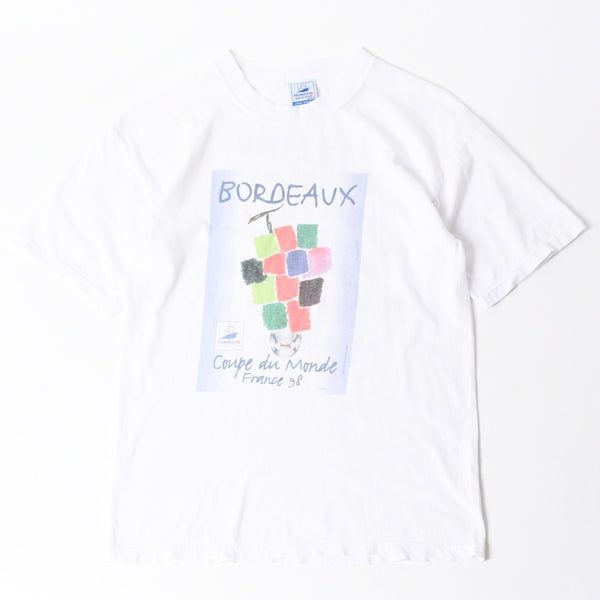 FRANCE 98 公式アートグラフィックTシャツ 1998年 ワールドカップ フランス大会 W杯 ホワイト サイズ不明 サッカー ボルドー ポスターアート 美品 中古 4a006524