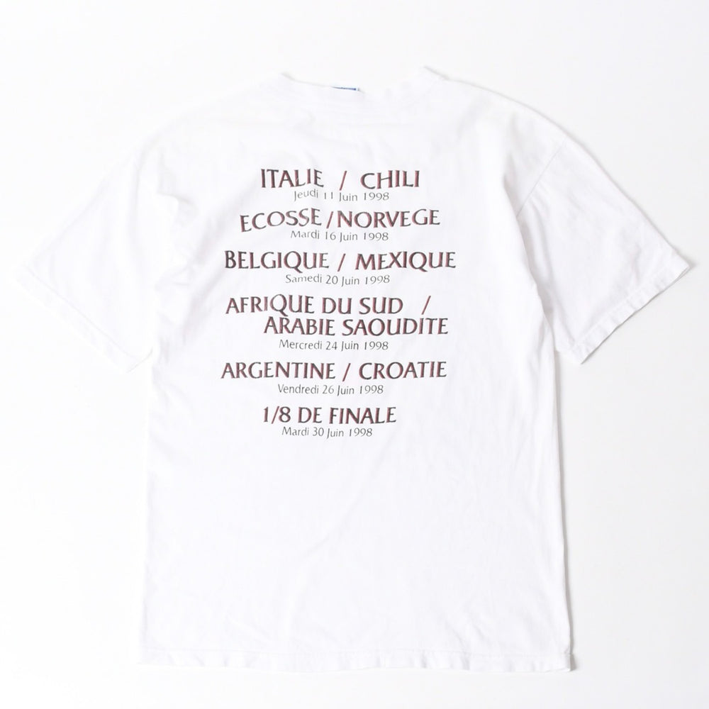 FRANCE 98 公式アートグラフィックTシャツ 1998年 ワールドカップ フランス大会 W杯 ホワイト サイズ不明 サッカー ボルドー ポスターアート 美品 中古 4a006524