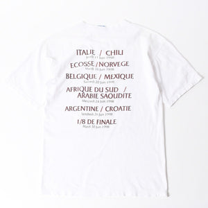 FRANCE 98 公式アートグラフィックTシャツ 1998年 ワールドカップ フランス大会 W杯 ホワイト サイズ不明 サッカー ボルドー ポスターアート 美品 中古 4a006524