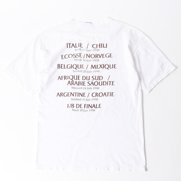 FRANCE 98 公式アートグラフィックTシャツ 1998年 ワールドカップ フランス大会 W杯 ホワイト サイズ不明 サッカー ボルドー ポスターアート 美品 中古 4a006524