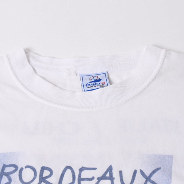 FRANCE 98 公式アートグラフィックTシャツ 1998年 ワールドカップ フランス大会 W杯 ホワイト サイズ不明 サッカー ボルドー ポスターアート 美品 中古 4a006524