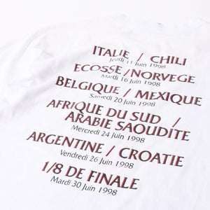 FRANCE 98 公式アートグラフィックTシャツ 1998年 ワールドカップ フランス大会 W杯 ホワイト サイズ不明 サッカー ボルドー ポスターアート 美品 中古 4a006524