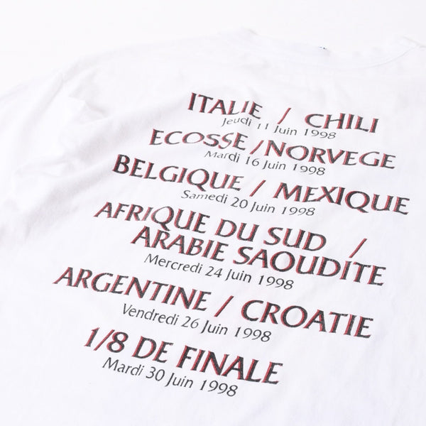 FRANCE 98 公式アートグラフィックTシャツ 1998年 ワールドカップ フランス大会 W杯 ホワイト サイズ不明 サッカー ボルドー ポスターアート 美品 中古 4a006524
