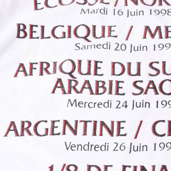 FRANCE 98 公式アートグラフィックTシャツ 1998年 ワールドカップ フランス大会 W杯 ホワイト サイズ不明 サッカー ボルドー ポスターアート 美品 中古 4a006524