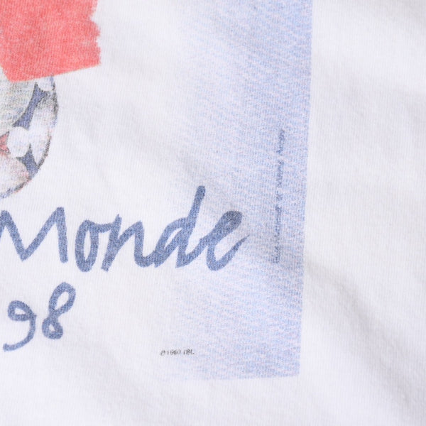 FRANCE 98 公式アートグラフィックTシャツ 1998年 ワールドカップ フランス大会 W杯 ホワイト サイズ不明 サッカー ボルドー ポスターアート 美品 中古 4a006524