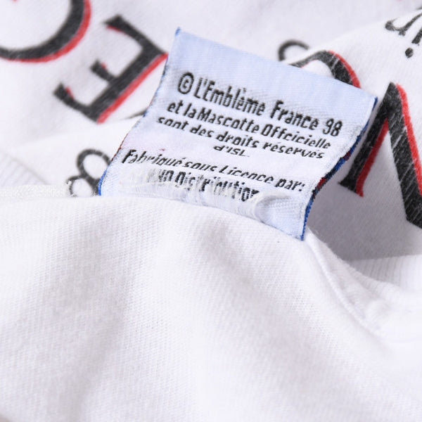 FRANCE 98 公式アートグラフィックTシャツ 1998年 ワールドカップ フランス大会 W杯 ホワイト サイズ不明 サッカー ボルドー ポスターアート 美品 中古 4a006524