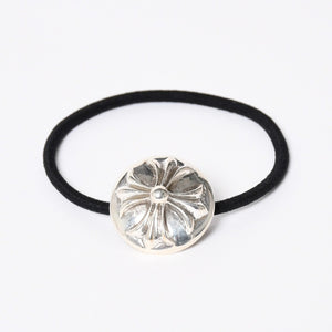 極美品 CHROME HEARTS クロムハーツ クロスボールボタン ヘアゴム コンチョ 重量約15.49g シルバー925 2008/.925刻印 4a006680