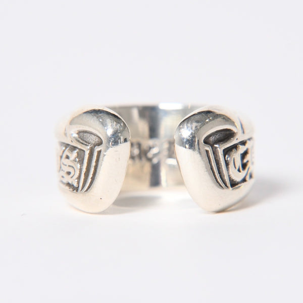 極美品 CHROME HEARTS クロムハーツ SM SCROLL LABEL スクロールラベルリング スモール 重量約9.36g サイズ10号 シルバー925 中古 4a006694