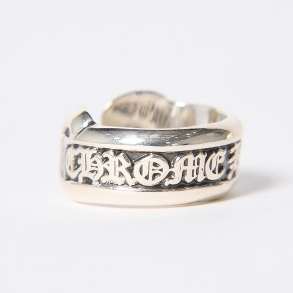 極美品 CHROME HEARTS クロムハーツ SM SCROLL LABEL スクロールラベルリング スモール 重量約9.36g サイズ10号 シルバー925 中古 4a006694