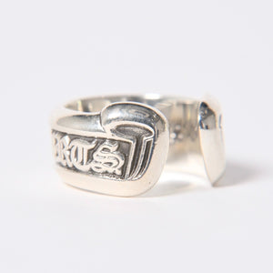 極美品 CHROME HEARTS クロムハーツ SM SCROLL LABEL スクロールラベルリング スモール 重量約9.36g サイズ10号 シルバー925 中古 4a006694