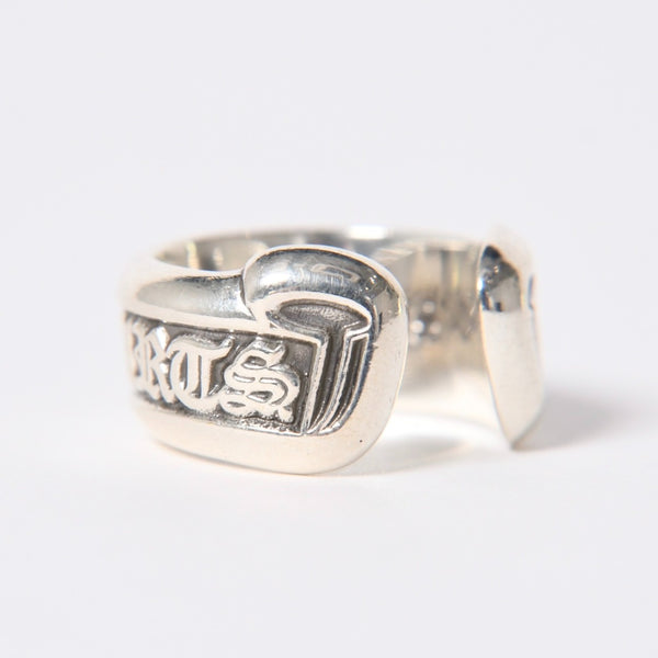 極美品 CHROME HEARTS クロムハーツ SM SCROLL LABEL スクロールラベルリング スモール 重量約9.36g サイズ10号 シルバー925 中古 4a006694