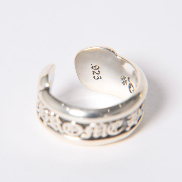 極美品 CHROME HEARTS クロムハーツ SM SCROLL LABEL スクロールラベルリング スモール 重量約9.36g サイズ10号 シルバー925 中古 4a006694