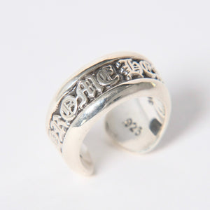 極美品 CHROME HEARTS クロムハーツ SM SCROLL LABEL スクロールラベルリング スモール 重量約9.36g サイズ10号 シルバー925 中古 4a006694