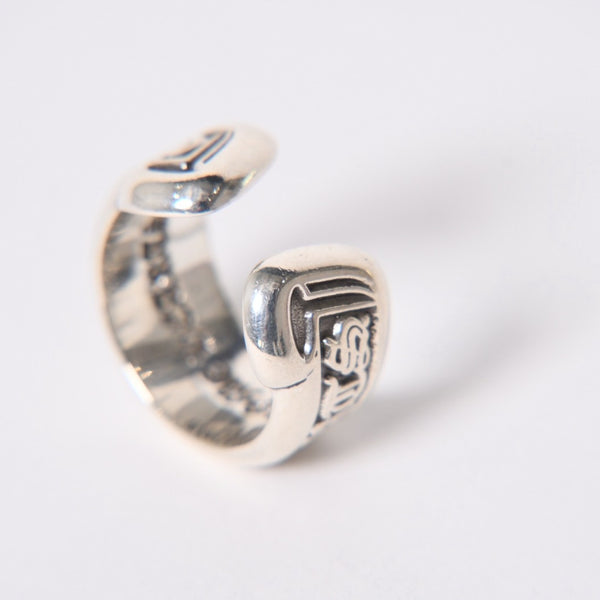 極美品 CHROME HEARTS クロムハーツ SM SCROLL LABEL スクロールラベルリング スモール 重量約9.36g サイズ10号 シルバー925 中古 4a006694
