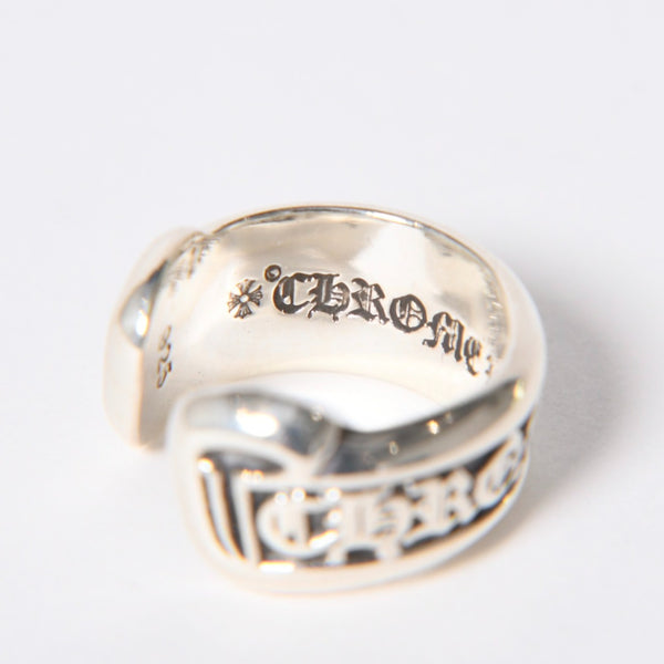 極美品 CHROME HEARTS クロムハーツ SM SCROLL LABEL スクロールラベルリング スモール 重量約9.36g サイズ10号 シルバー925 中古 4a006694