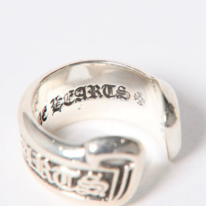 極美品 CHROME HEARTS クロムハーツ SM SCROLL LABEL スクロールラベルリング スモール 重量約9.36g サイズ10号 シルバー925 中古 4a006694