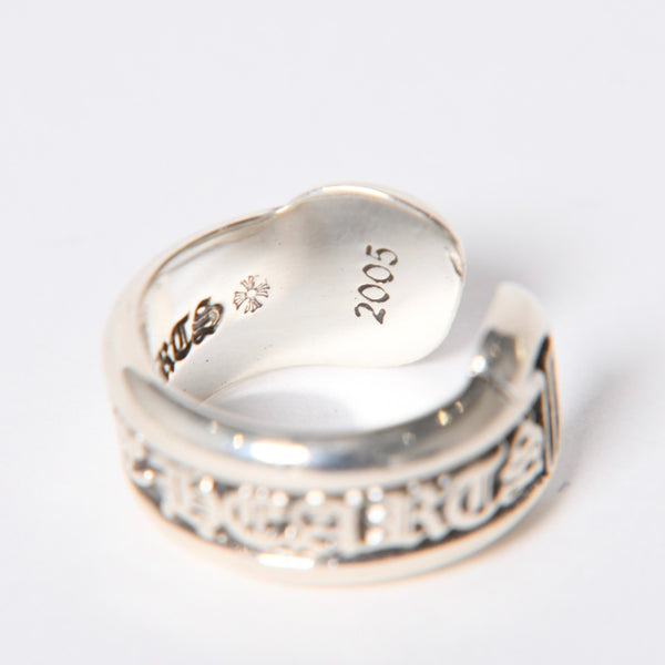 極美品 CHROME HEARTS クロムハーツ SM SCROLL LABEL スクロールラベルリング スモール 重量約9.36g サイズ10号 シルバー925 中古 4a006694