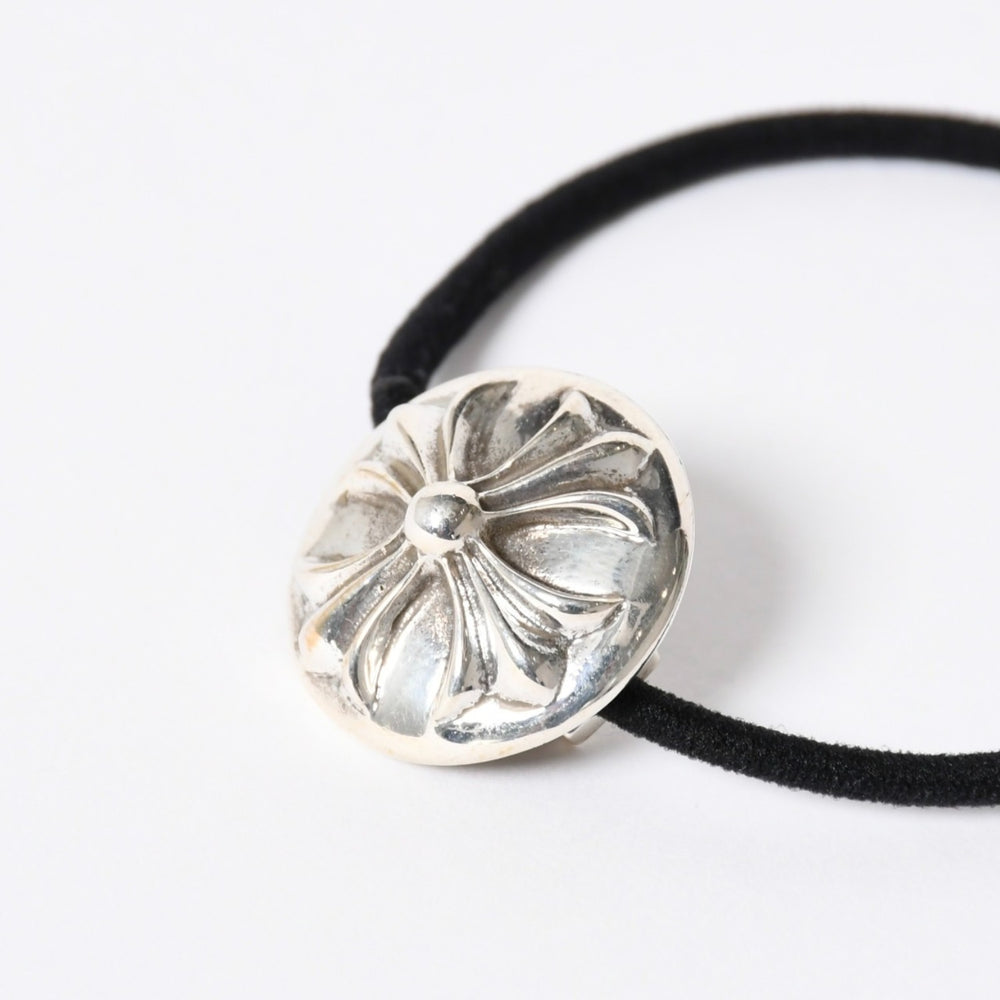 極美品 CHROME HEARTS クロムハーツ クロスボールボタン ヘアゴム コンチョ 重量約15.49g シルバー925 2008/.925刻印 4a006680
