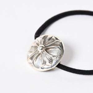 極美品 CHROME HEARTS クロムハーツ クロスボールボタン ヘアゴム コンチョ 重量約15.49g シルバー925 2008/.925刻印 4a006680