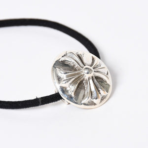 極美品 CHROME HEARTS クロムハーツ クロスボールボタン ヘアゴム コンチョ 重量約15.49g シルバー925 2008/.925刻印 4a006680