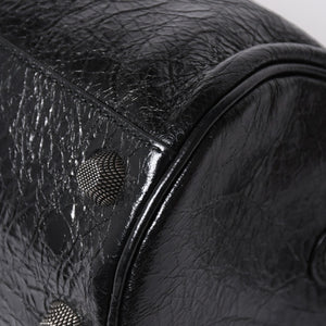 新品同様 BALENCIAGA バレンシアガ ルカゴール シリンダー ショルダーバッグ 771716 レザー ブラック シルバー金具 中古 4a006599