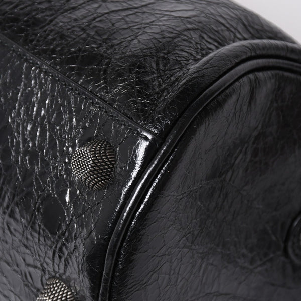 新品同様 BALENCIAGA バレンシアガ ルカゴール シリンダー ショルダーバッグ 771716 レザー ブラック シルバー金具 中古 4a006599