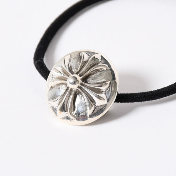 極美品 CHROME HEARTS クロムハーツ クロスボールボタン ヘアゴム コンチョ 重量約15.49g シルバー925 2008/.925刻印 4a006680