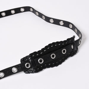 新品同様 BALENCIAGA バレンシアガ ルカゴール シリンダー ショルダーバッグ 771716 レザー ブラック シルバー金具 中古 4a006599