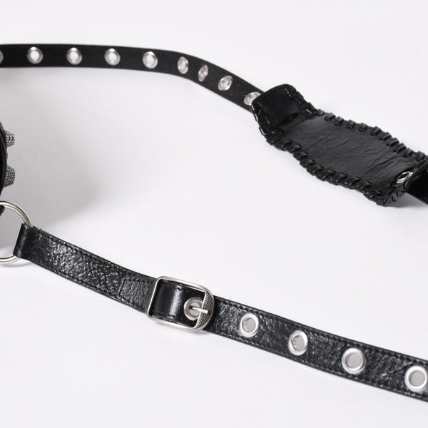 新品同様 BALENCIAGA バレンシアガ ルカゴール シリンダー ショルダーバッグ 771716 レザー ブラック シルバー金具 中古 4a006599