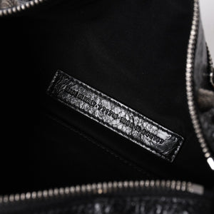 新品同様 BALENCIAGA バレンシアガ ルカゴール シリンダー ショルダーバッグ 771716 レザー ブラック シルバー金具 中古 4a006599