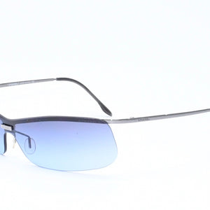 極美品 CHANEL シャネル ハーフリム サングラス アイウェア 4043 c.108/79 ブルーレンズ 中古 4a006707