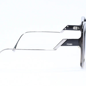極美品 FENDI フェンディ サングラス アイウェア FF 0317 7C5PR サイズ53□23 140 スクエア ブラック メタル プラスチック 中古 4a006687