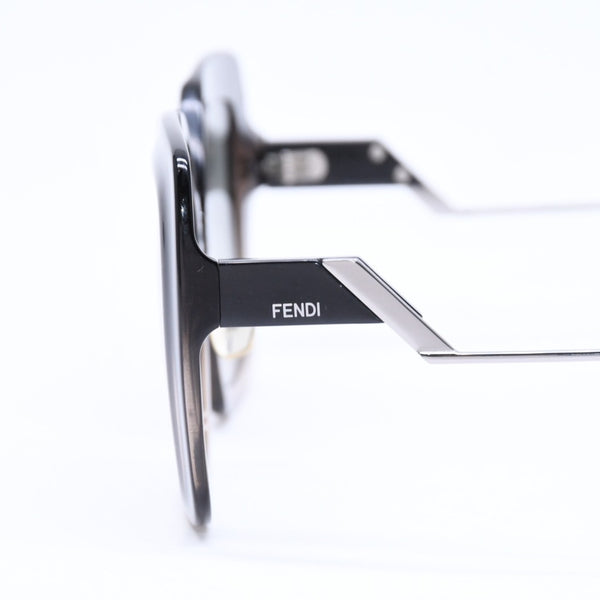 極美品 FENDI フェンディ サングラス アイウェア FF 0317 7C5PR サイズ53□23 140 スクエア ブラック メタル プラスチック 中古 4a006687
