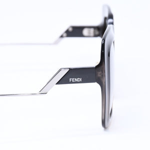 極美品 FENDI フェンディ サングラス アイウェア FF 0317 7C5PR サイズ53□23 140 スクエア ブラック メタル プラスチック 中古 4a006687