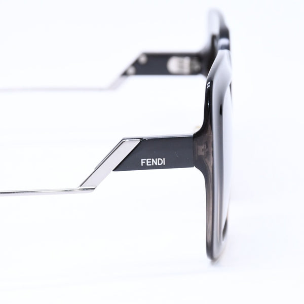 極美品 FENDI フェンディ サングラス アイウェア FF 0317 7C5PR サイズ53□23 140 スクエア ブラック メタル プラスチック 中古 4a006687