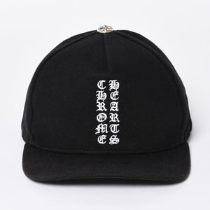CHROME HEARTS クロムハーツ バーティカルロゴ クロスボールボタン ベースボールキャップ ブラック 美品 中古 4a006683